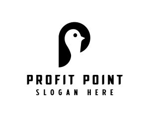 Minimalist Penguin Bird logo design