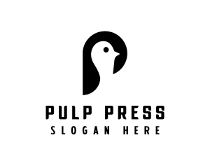 Minimalist Penguin Bird logo design