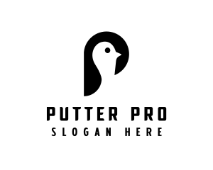 Minimalist Penguin Bird logo design