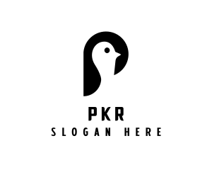 Minimalist Penguin Bird logo design