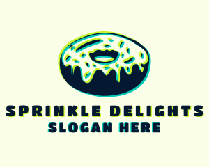 Glitch Donut Sprinkles logo design