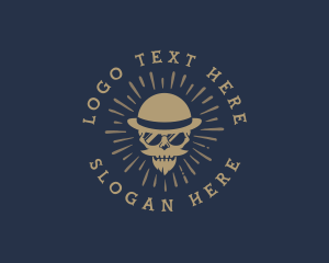 Hipster Gentleman Skull Logo