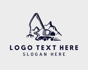 Forwarder - Mountain Heavy Equipment Machinery logo design