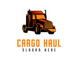 Orange Trailer Truck logo design