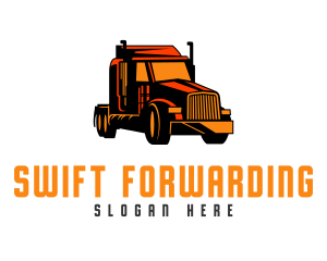 Orange Trailer Truck logo design