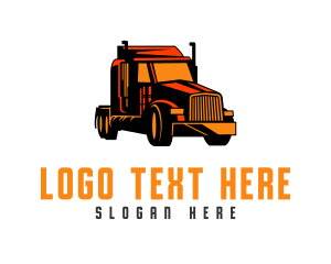 Forwarding - Orange Trailer Truck logo design