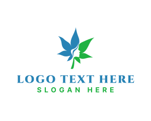Negative Space - Cannabis Woman Face logo design