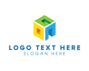 Hexagon - 3D Multicolor Cube Letter OGN logo design