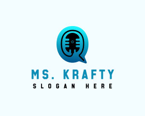 Broadcaster - Podcast Mic Chat logo design