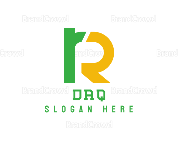 Green Yellow Letter R Logo