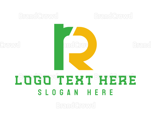 Green Yellow Letter R Logo