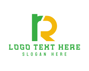 Lettermark - Green Yellow Letter R logo design