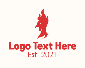 Spicy - Red Fire Chicken logo design
