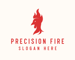 Red Fire Chicken  logo design