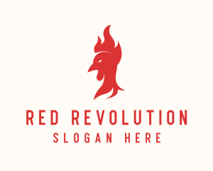 Red Fire Chicken  logo design