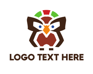 Wise - Abstract Brown Owl logo design