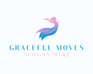 Ballerina Female Dancing logo design