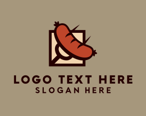 Hot Dog - Grill Fork Sausage logo design