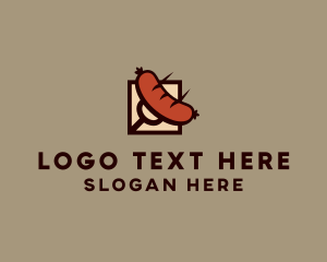 Hot Dog Stand - Grill Fork Sausage logo design