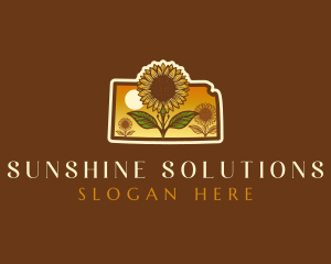 Kansas Sunflower Field logo design