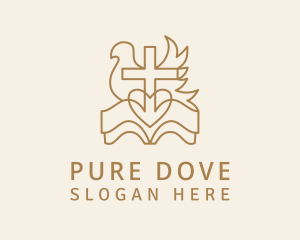 Dove Cross Heart Bible logo design