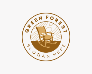 Wood Chair Furniture logo design