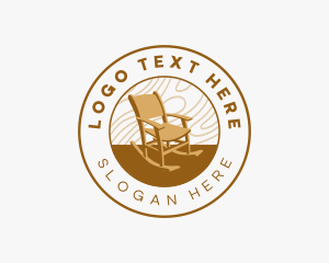 Wood Rocking Chair Furniture Logo