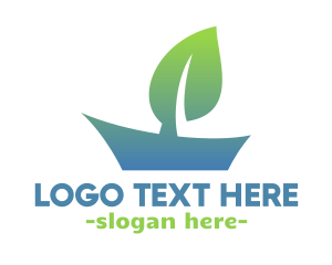 Ocean - Gradient Sail Boat Leaf logo design