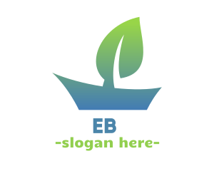 Herbal - Gradient Sail Boat Leaf logo design