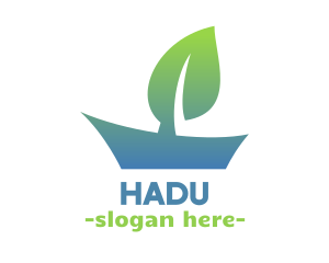 Tree - Gradient Sail Boat Leaf logo design