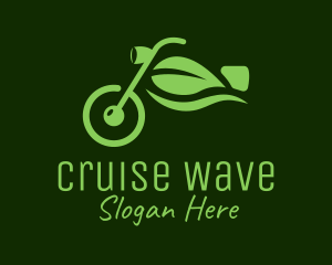 Cruiser - Eco Motorcycle Leaf logo design