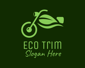 Eco Motorcycle Leaf  logo design