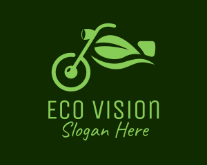 Eco Motorcycle Leaf  logo design