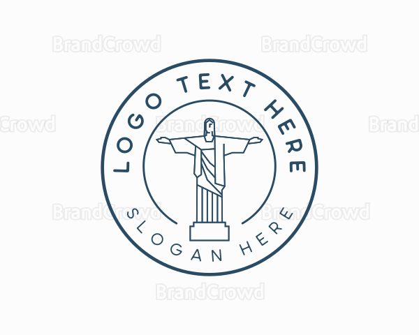 Christ Statue Landmark Logo