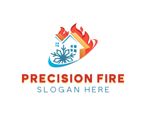 Fire Snowflake Temperature logo design