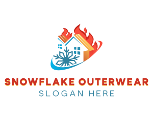 Fire Snowflake Temperature logo design