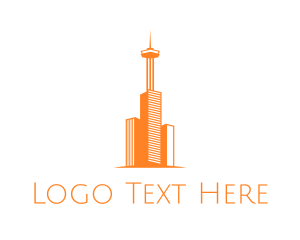 Development - Orange Skyscraper Building logo design