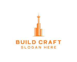 Skyscraper Building Tower logo design