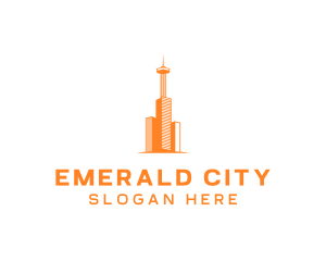 Seattle - Skyscraper Building Tower logo design