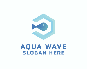 Aqua - Fish Aqua Hexagon logo design
