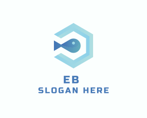 Fishery - Fish Aqua Hexagon logo design