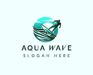 Foil Surfing Waves logo design