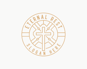 Funeral Home - Church Cross Christianity logo design
