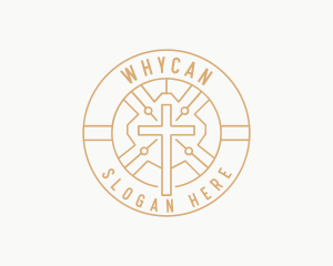 Worship - Church Cross Christianity logo design
