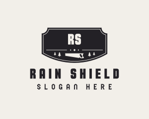 Wood Saw Tree Shield logo design