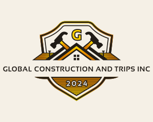 Construction Hammer Roofing logo design