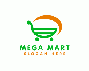 Hypermarket - Shopping Cart Grocery logo design