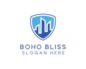 Office Building Security Shield logo design