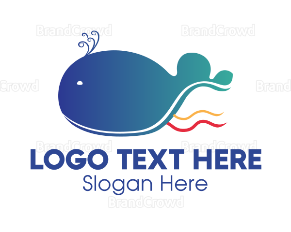 Gradient Whale Cartoon Logo