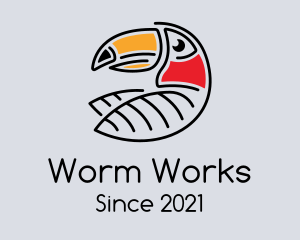 Worm - Toucan Bird Character logo design